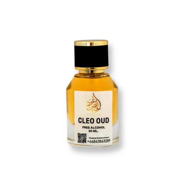 Cleo Oud Fragrance Oil bottle with a sleek design and exotic woody notes